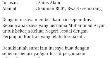 Detail Contoh Surat Ijin Orang Tua Untuk Melamar Kerja Nomer 50