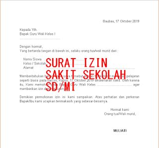 Detail Contoh Surat Ijin Sakit Sekolah Nomer 50