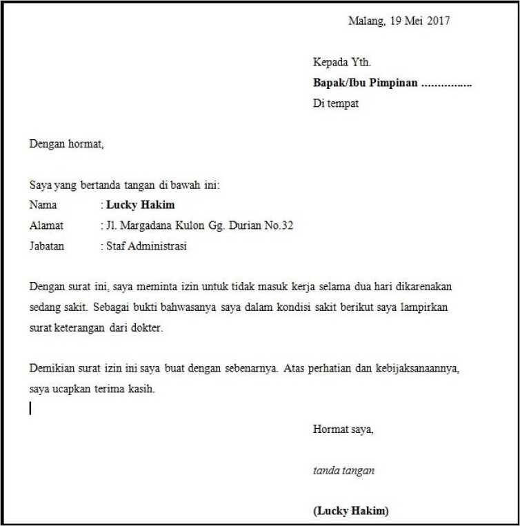 Detail Contoh Surat Ijin Tidak Masuk Kuliah Nomer 43