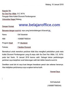 Detail Contoh Surat Ijin Tidak Masuk Kuliah Nomer 10