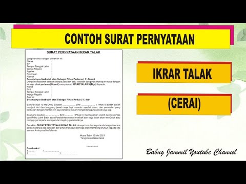 Detail Contoh Surat Ikrar Talak Nomer 32