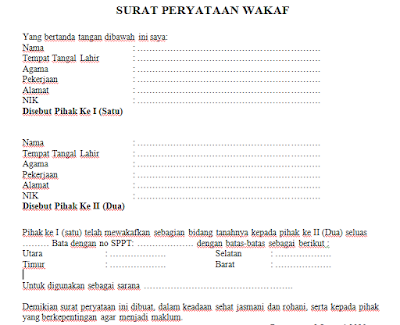 Detail Contoh Surat Ikrar Wakaf Tanah Nomer 21