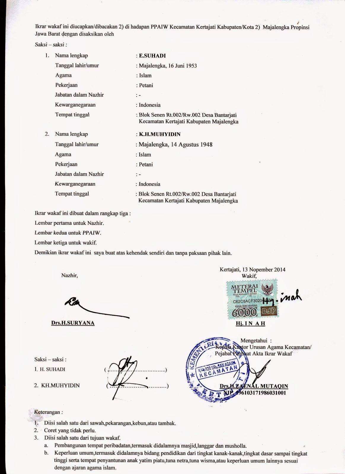 Detail Contoh Surat Ikrar Wakaf Tanah Koleksi Nomer 8 Detail Contoh Surat Ikrar Wakaf Tanah Koleksi Nomer 8