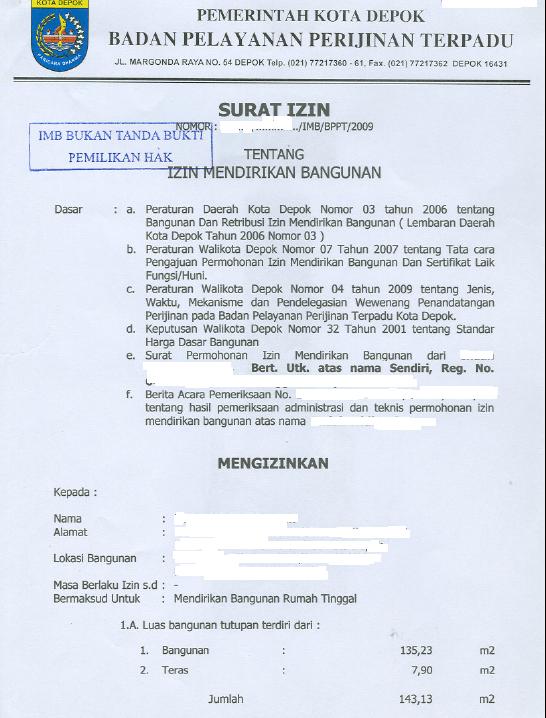 Detail Contoh Surat Imb Izin Mendirikan Bangunan Nomer 16