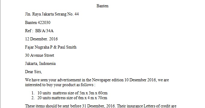 Detail Contoh Surat Inquiry Letter Nomer 13