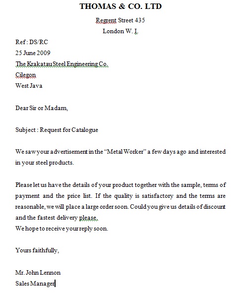 Detail Contoh Surat Inquiry Letter Nomer 6