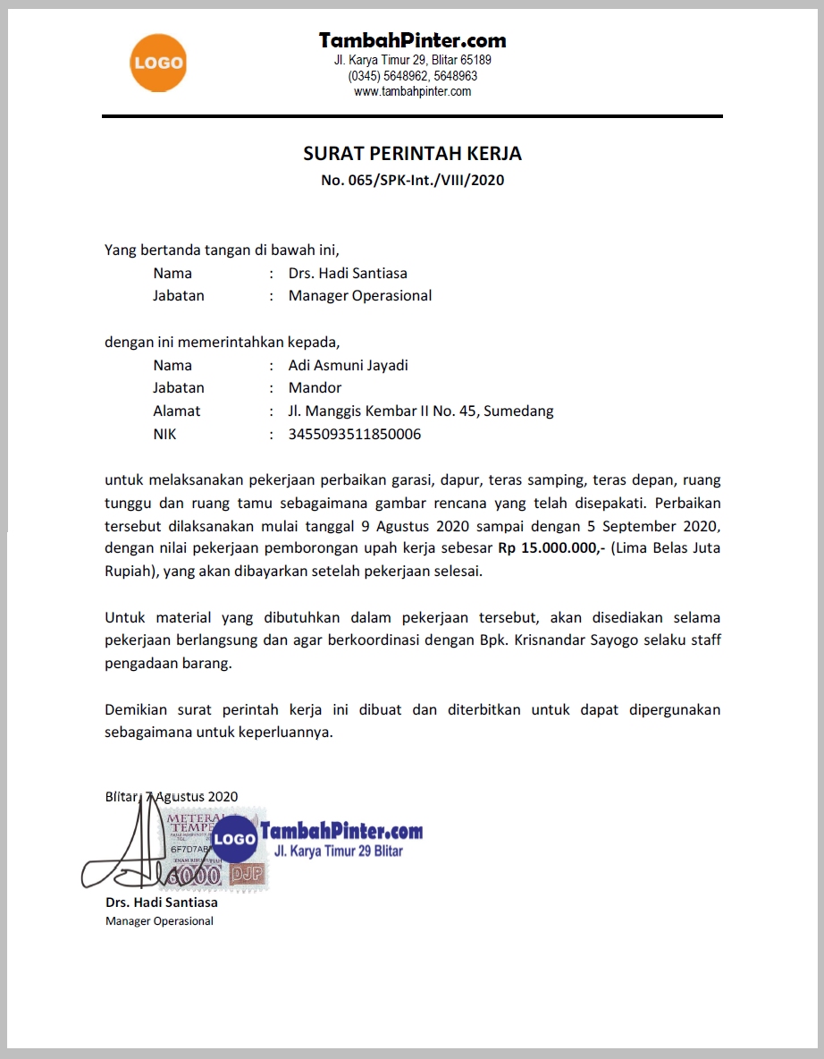 Detail Contoh Surat Instruksi Nomer 50