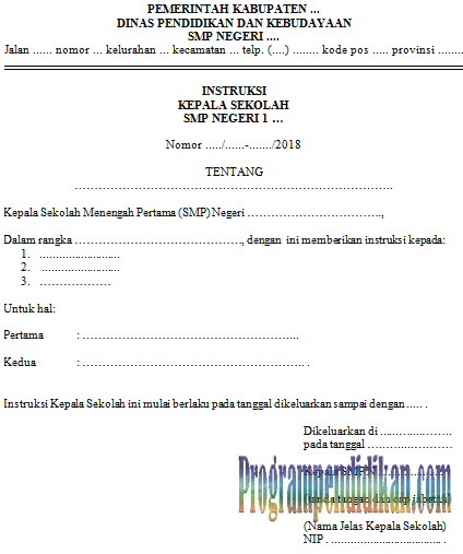 Detail Contoh Surat Instruksi Dinas Nomer 17