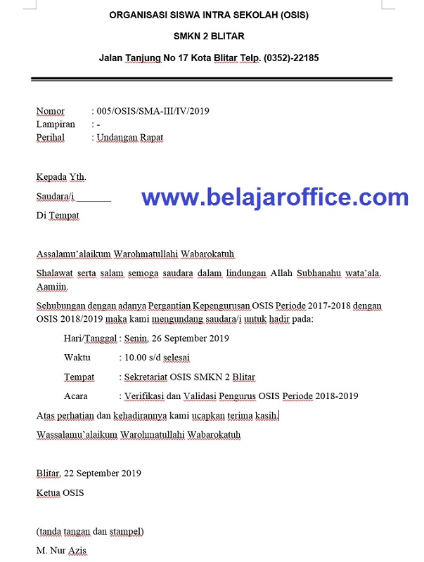 Detail Contoh Surat Invitation Letter Nomer 42