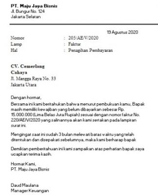 Detail Contoh Surat Invoice Pembayaran Nomer 29