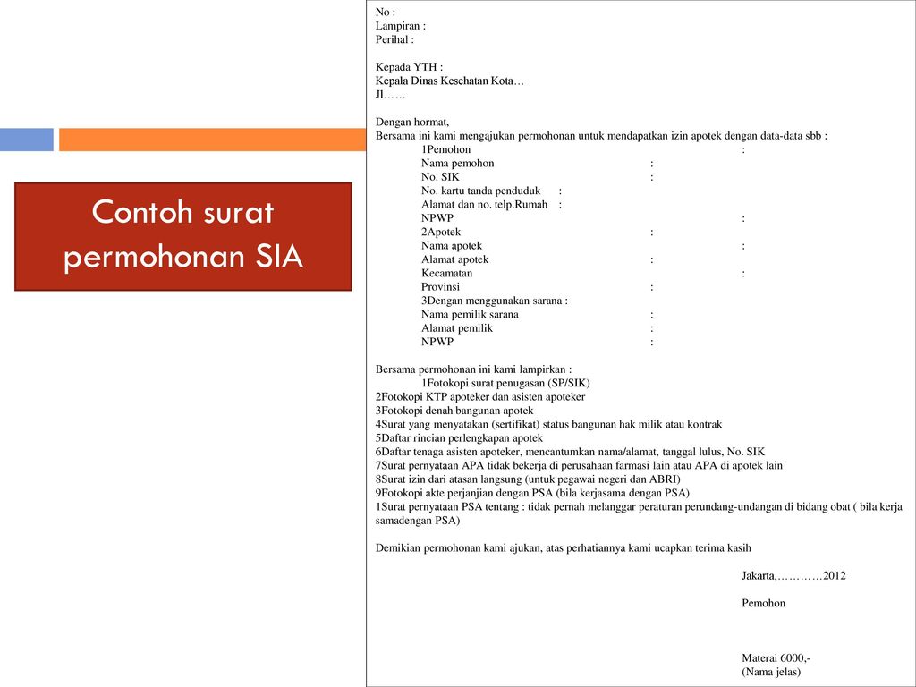 Detail Contoh Surat Izin Apotek Nomer 34