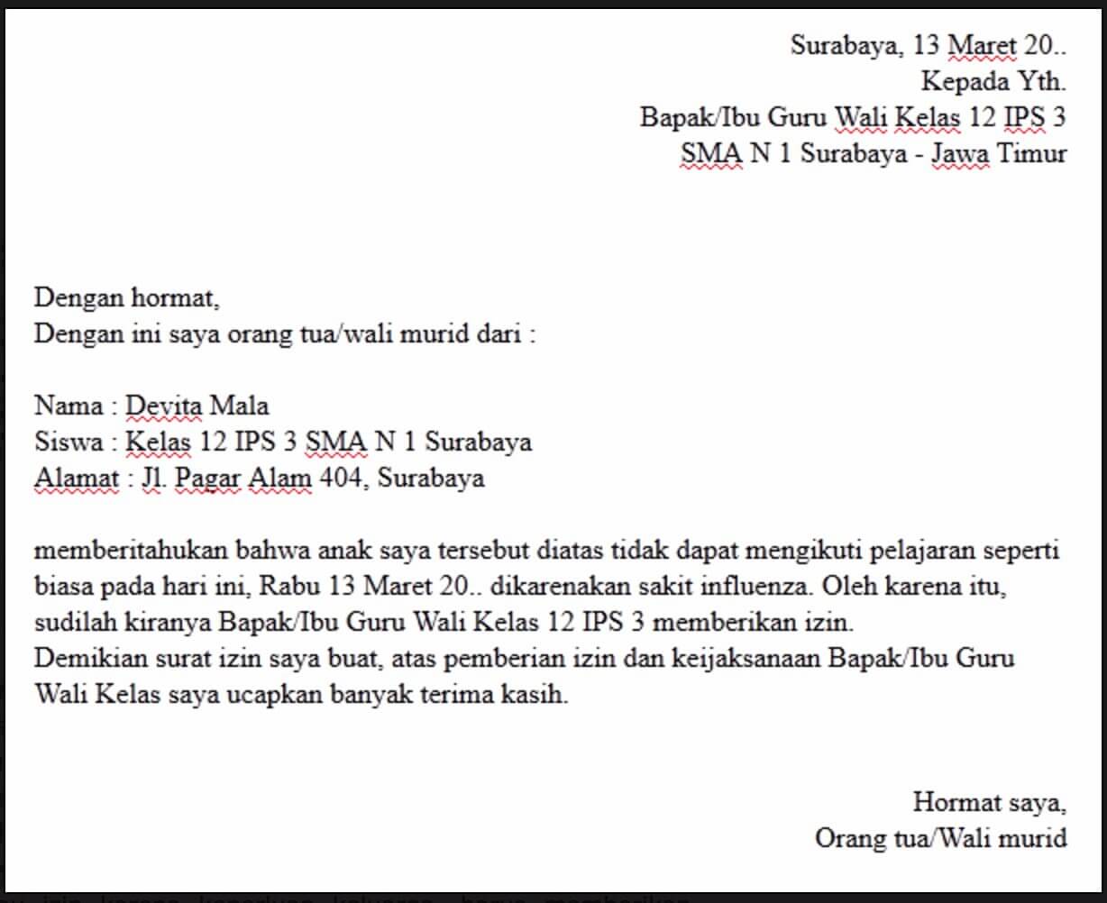 Detail Contoh Surat Izin Bahasa Inggris Nomer 11