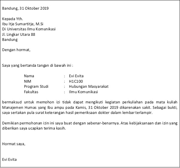 Detail Contoh Surat Izin Bahasa Inggris Nomer 14