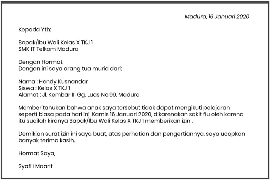 Detail Contoh Surat Izin Bahasa Inggris Nomer 36