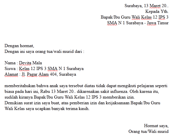 Detail Contoh Surat Izin Bahasa Jawa Nomer 16