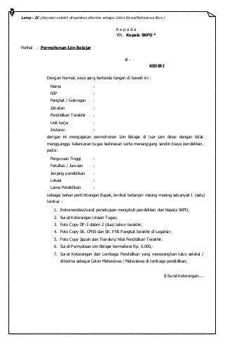 Detail Contoh Surat Izin Belajar S2 Nomer 41