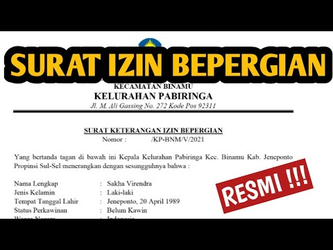 Detail Contoh Surat Izin Bepergian Nomer 11