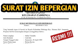 Detail Contoh Surat Izin Bepergian Nomer 31