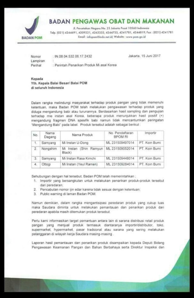 Download Contoh Surat Izin Bpom Nomer 13