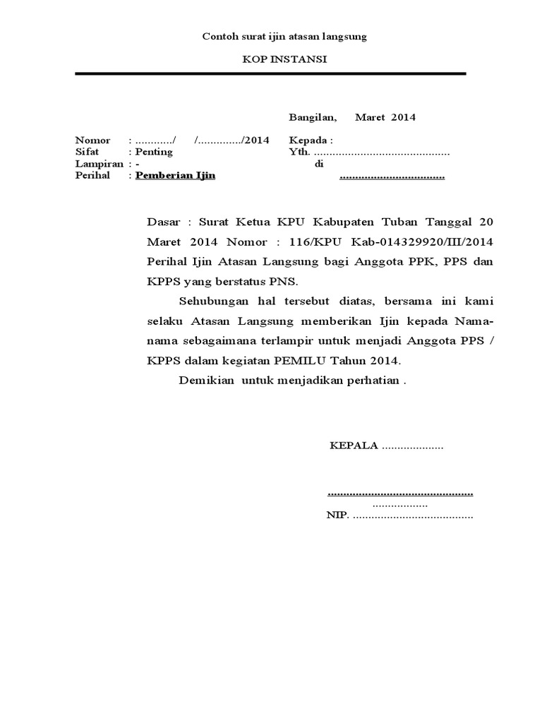 Detail Contoh Surat Izin Dari Instansi Induk Nomer 16