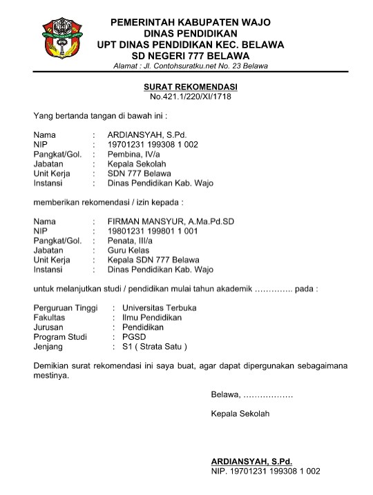 Detail Contoh Surat Izin Dari Instansi Induk Nomer 42