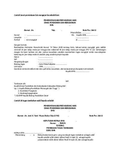 Detail Contoh Surat Izin Dari Kepala Sekolah Nomer 50