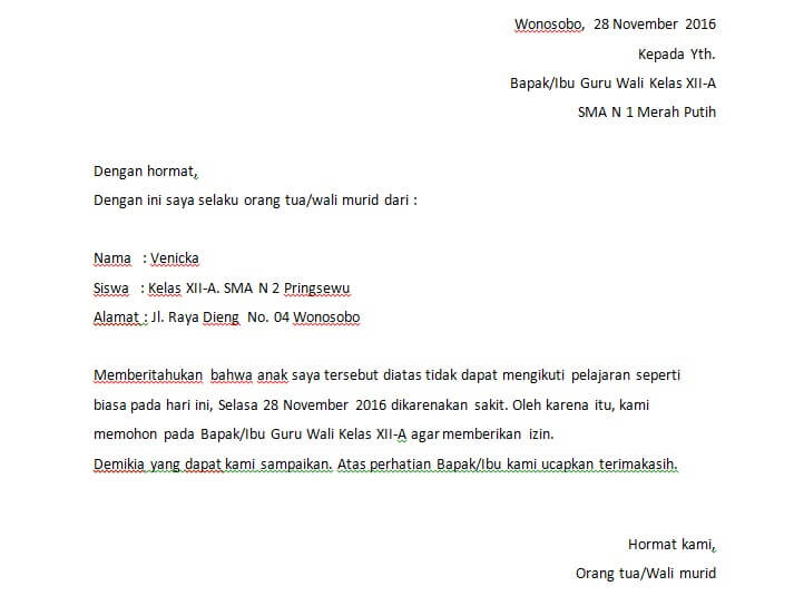 Detail Contoh Surat Izin Di Sekolah Nomer 33