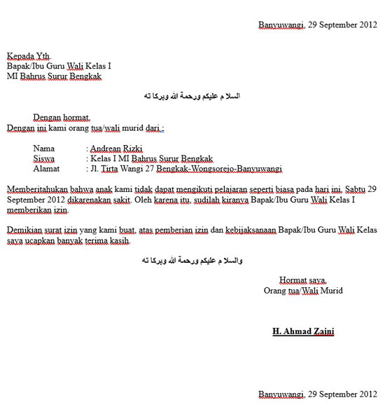 Detail Contoh Surat Izin Guru Tidak Masuk Sekolah Nomer 55