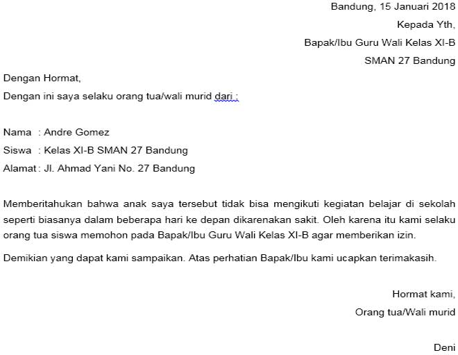 Detail Contoh Surat Izin Karena Sakit Nomer 17