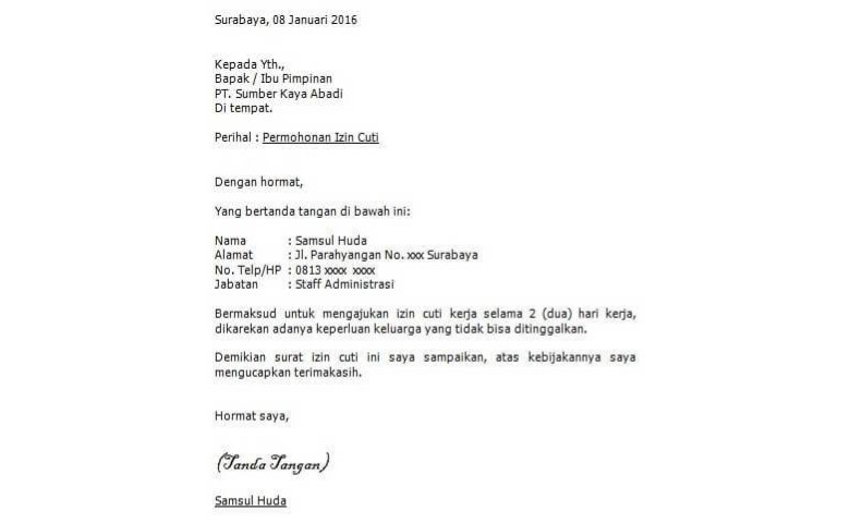 Detail Contoh Surat Izin Ke Perusahaan Nomer 5