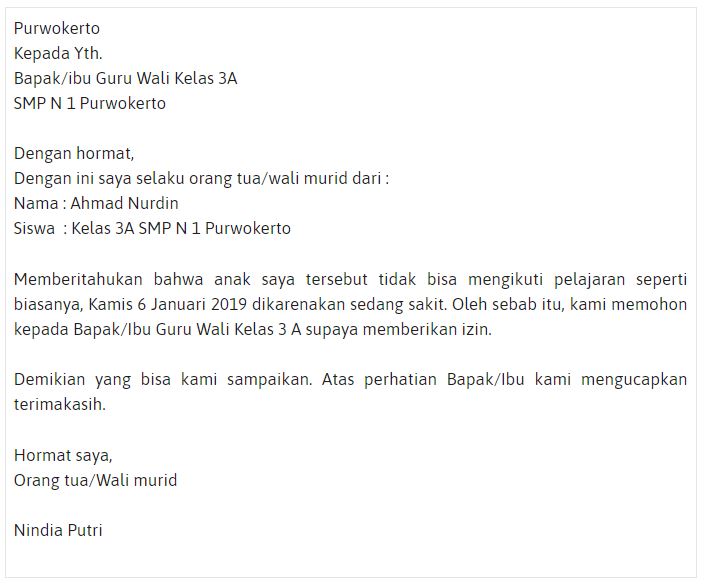 Detail Contoh Surat Izin Ke Sekolah Nomer 53