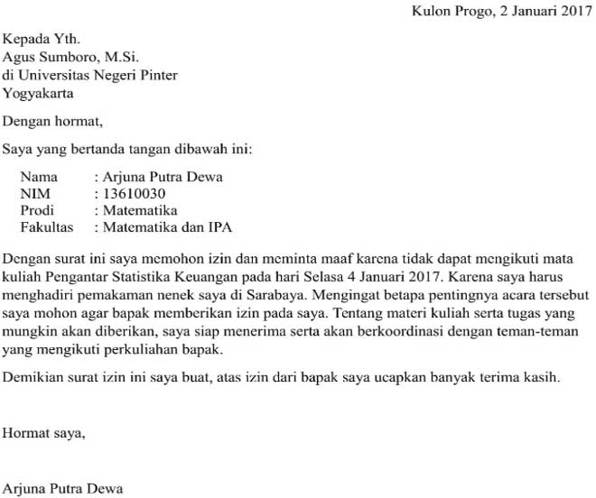 Detail Contoh Surat Izin Kuliah Resmi Nomer 33