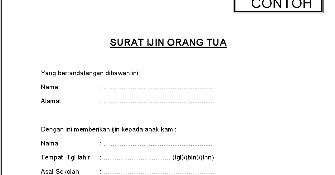 Detail Contoh Surat Izin Orang Tua Untuk Melamar Pekerjaan Nomer 41