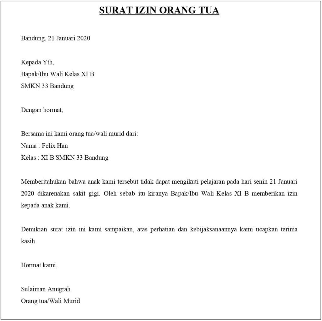 Detail Contoh Surat Izin Orang Tua Untuk Melamar Pekerjaan Nomer 54