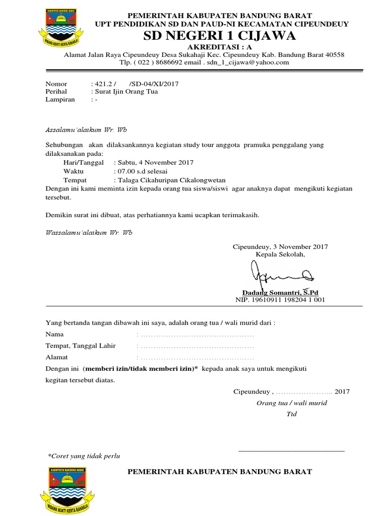 Detail Contoh Surat Izin Orang Tua Untuk Study Tour Nomer 3