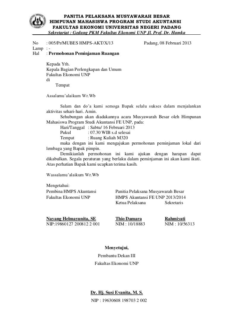 Contoh Surat Izin Peminjaman Tempat - KibrisPDR