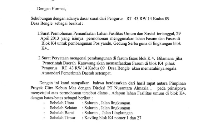 Detail Contoh Surat Izin Penggunaan Tanah Lengkap Nomer 29