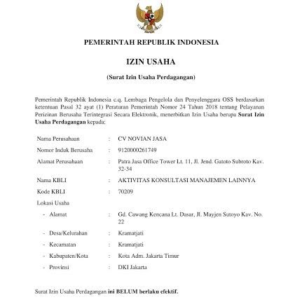 Detail Contoh Surat Izin Perdagangan Nomer 33