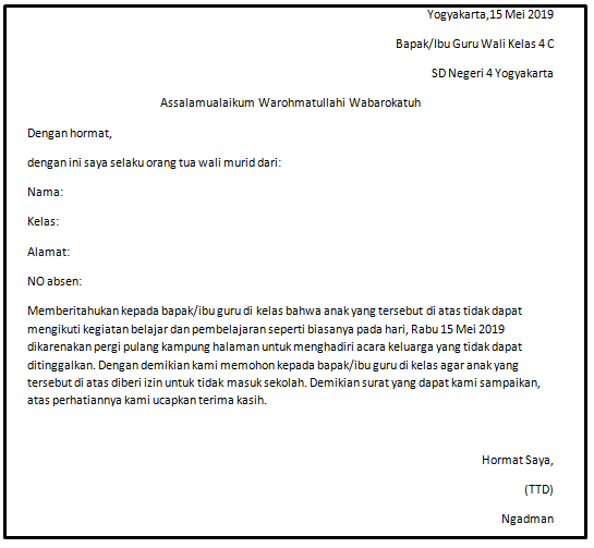 Detail Contoh Surat Izin Pergi Nomer 13