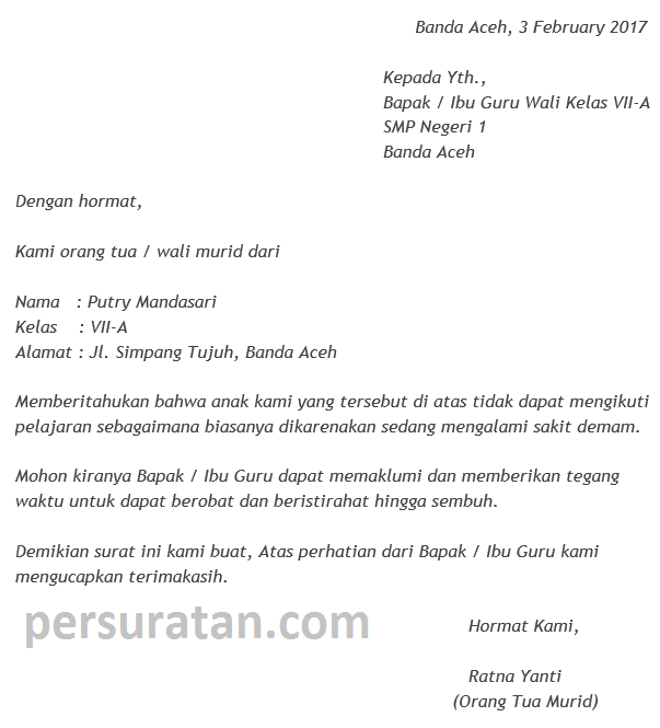 Detail Contoh Surat Izin Pribadi Nomer 47