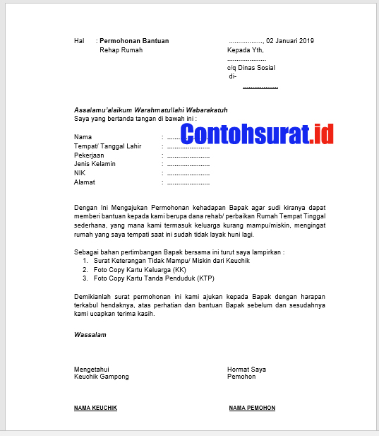 Detail Contoh Surat Izin Renovasi Rumah Nomer 26