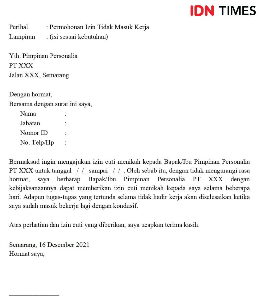 Detail Contoh Surat Izin Sakit Kantor Nomer 6