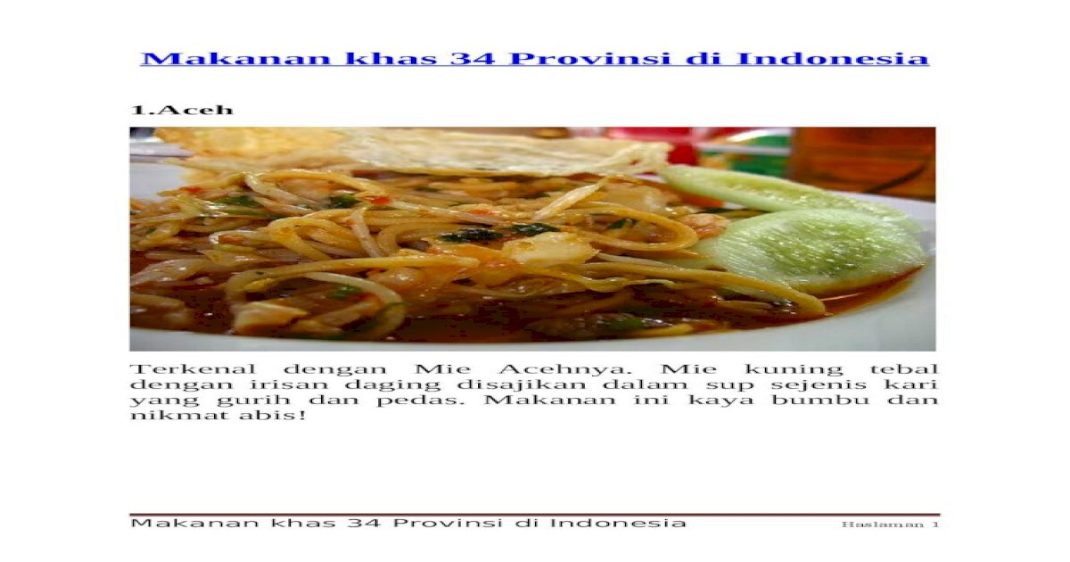 Detail Gambar Makanan Kas 34 Provinsi Di Indonesia Nomer 52
