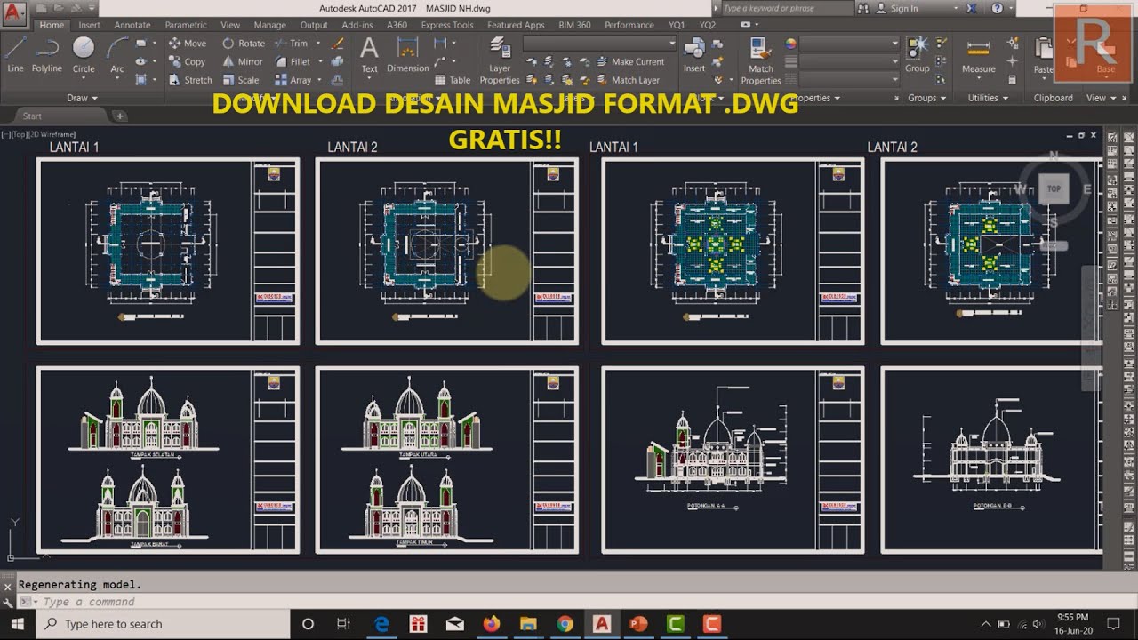 Detail Gambar Masjid Dwg Nomer 9