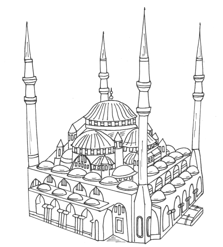 Detail Gambar Masjid Hitam Putih Untuk Diwarnai Nomer 28