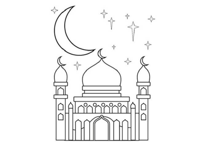 Detail Gambar Masjid Hitam Putih Untuk Diwarnai Nomer 30