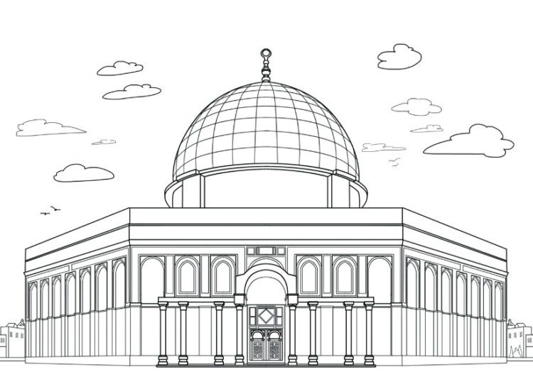 Detail Gambar Masjid Hitam Putih Untuk Mewarnai Nomer 46