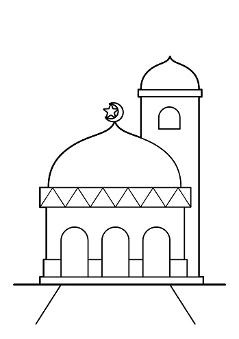 Detail Gambar Masjid Kartun Hitam Putih Nomer 9