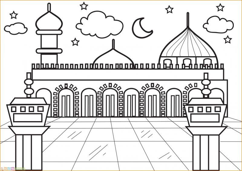 Detail Gambar Masjid Kartun Hitam Putih Nomer 11