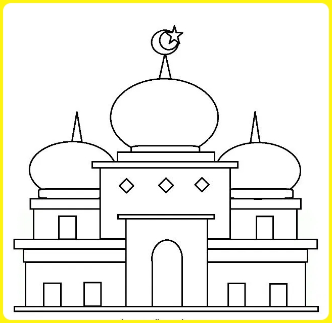 Detail Gambar Masjid Kartun Hitam Putih Nomer 12
